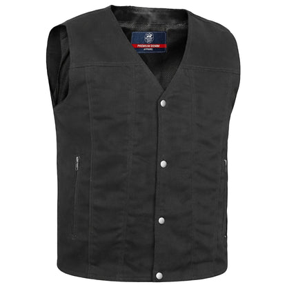 DM925BK Men's Single Back Panel Concealed Carry Denim Vest