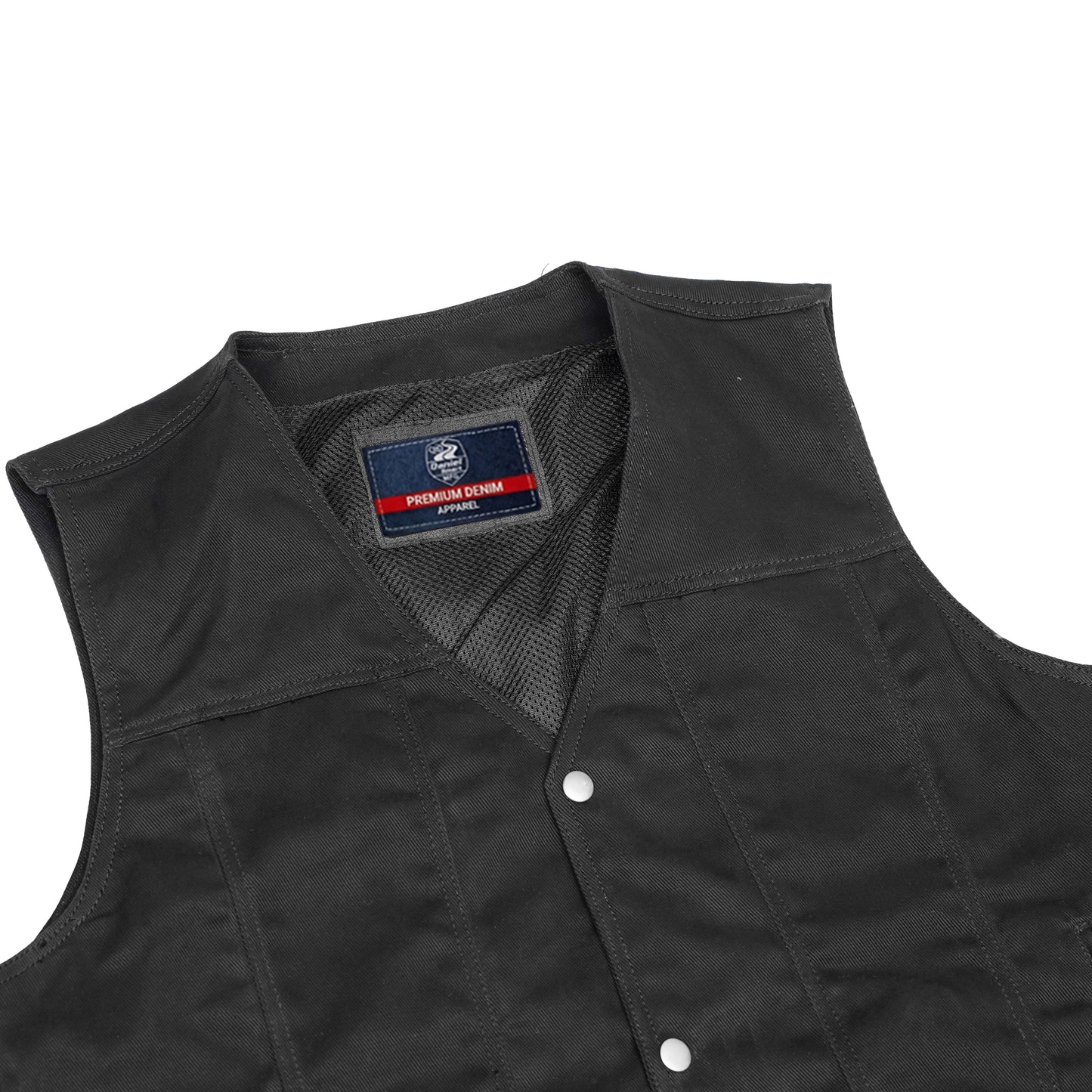 DM925BK Men's Single Back Panel Concealed Carry Denim Vest