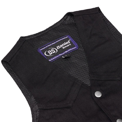 DM947 Women's 6 Pocket Denim Utility Vest - Black