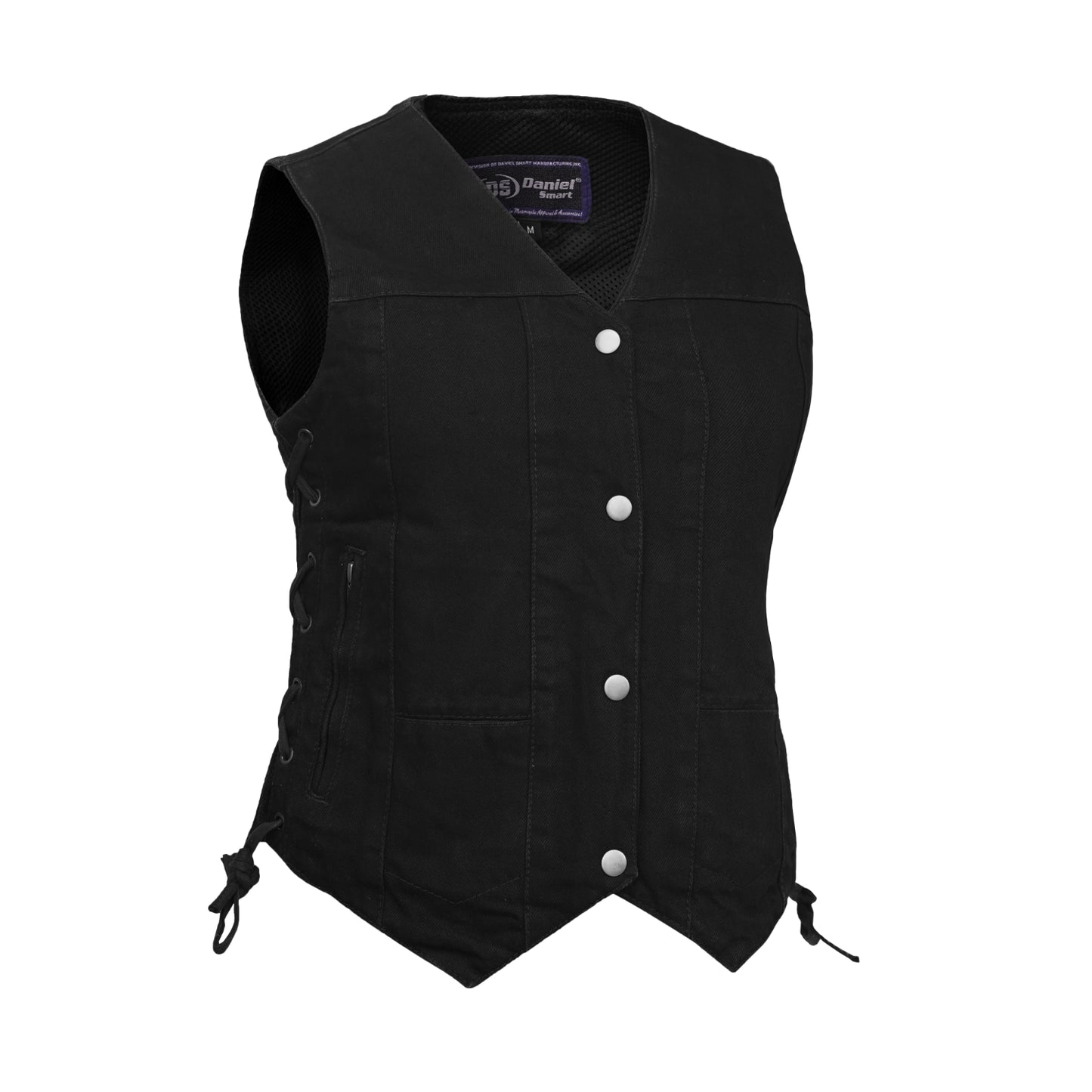 DM947 Women's 6 Pocket Denim Utility Vest - Black