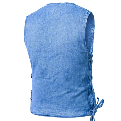 DM948 Women's 6 Pocket Denim Utility Vest - Blue