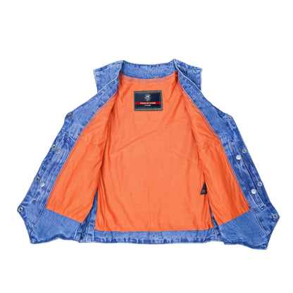 DM948 Women's 6 Pocket Denim Utility Vest - Blue