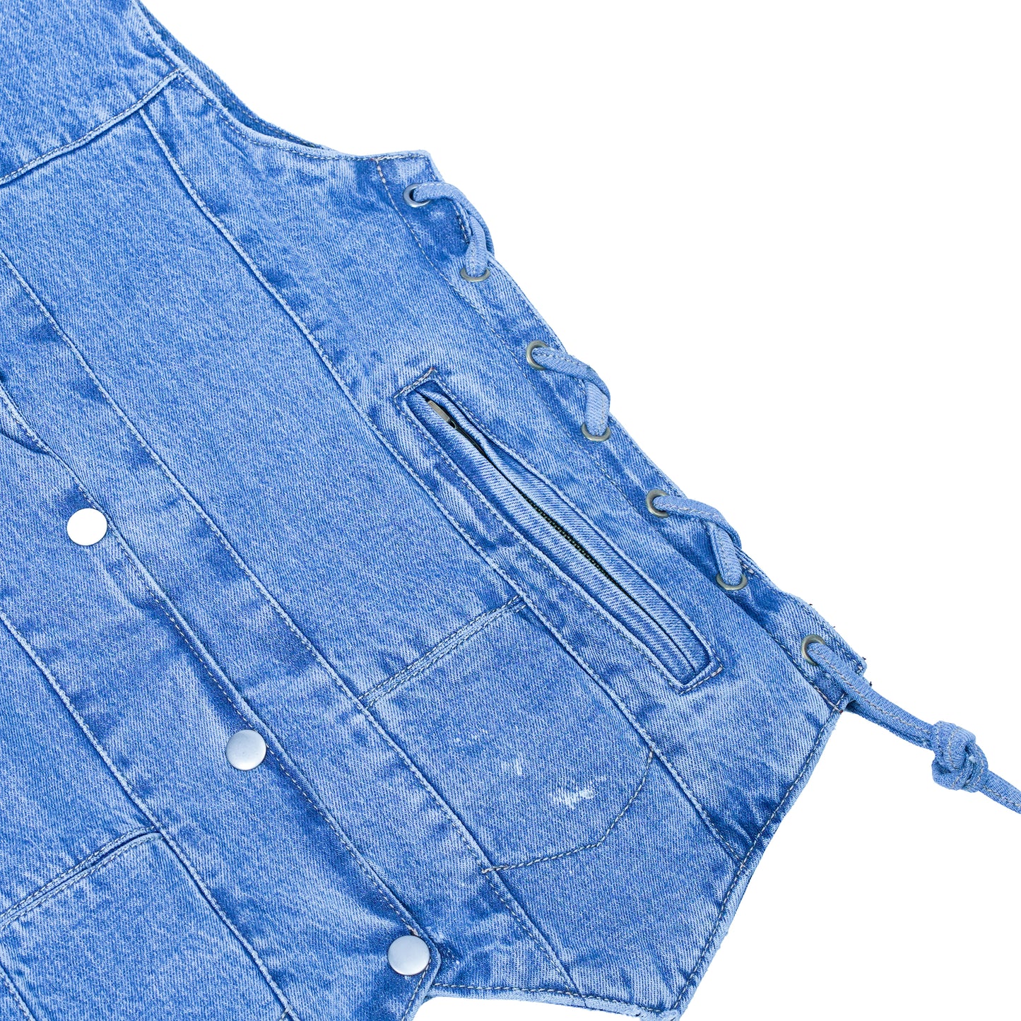 DM948 Women's 6 Pocket Denim Utility Vest - Blue
