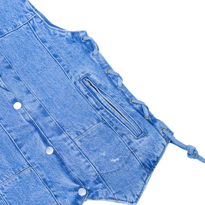 DM948 Women's 6 Pocket Denim Utility Vest - Blue