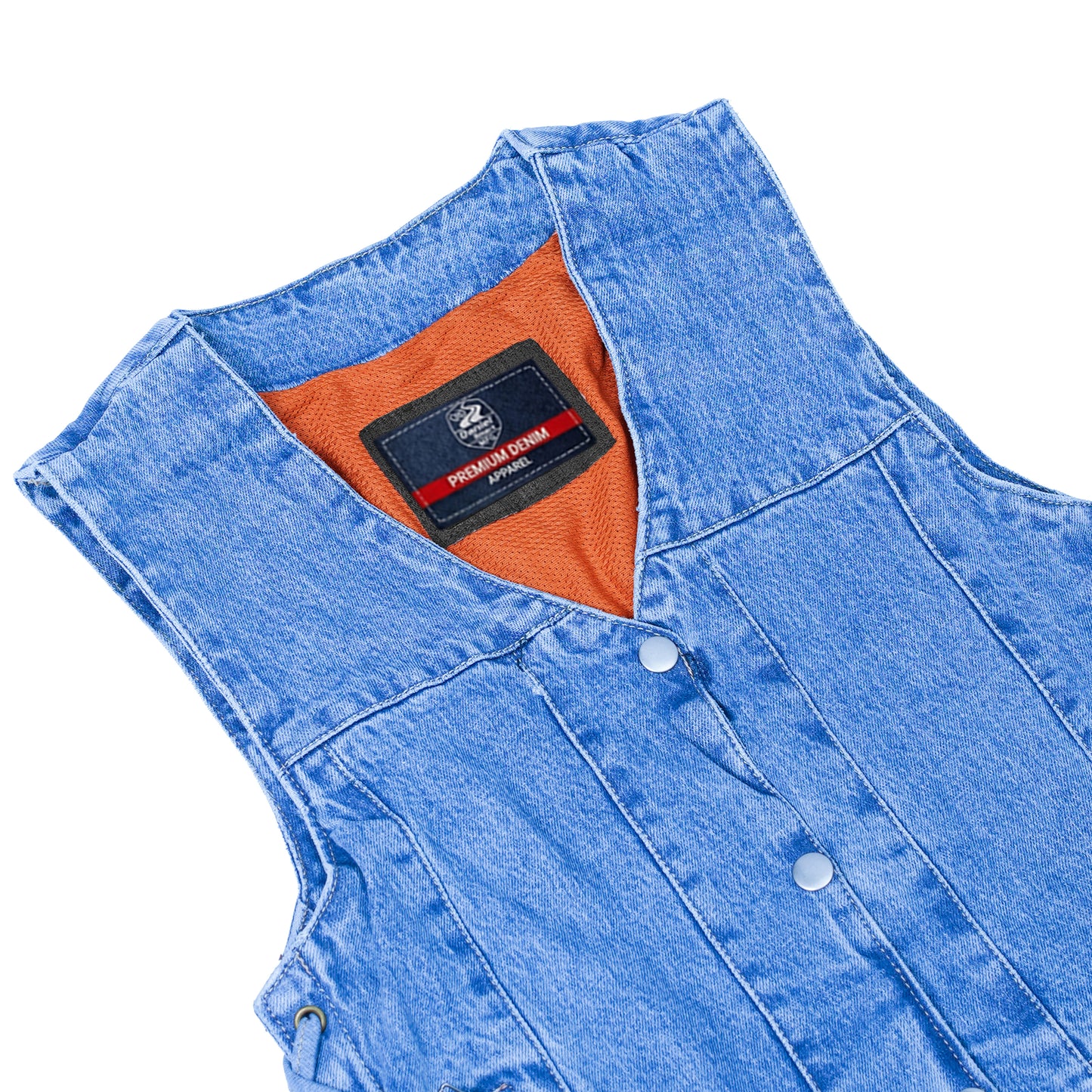 DM948 Women's 6 Pocket Denim Utility Vest - Blue