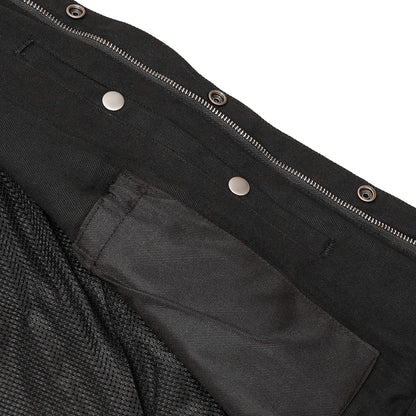 DM970BK Snap Front Denim Vest- Black