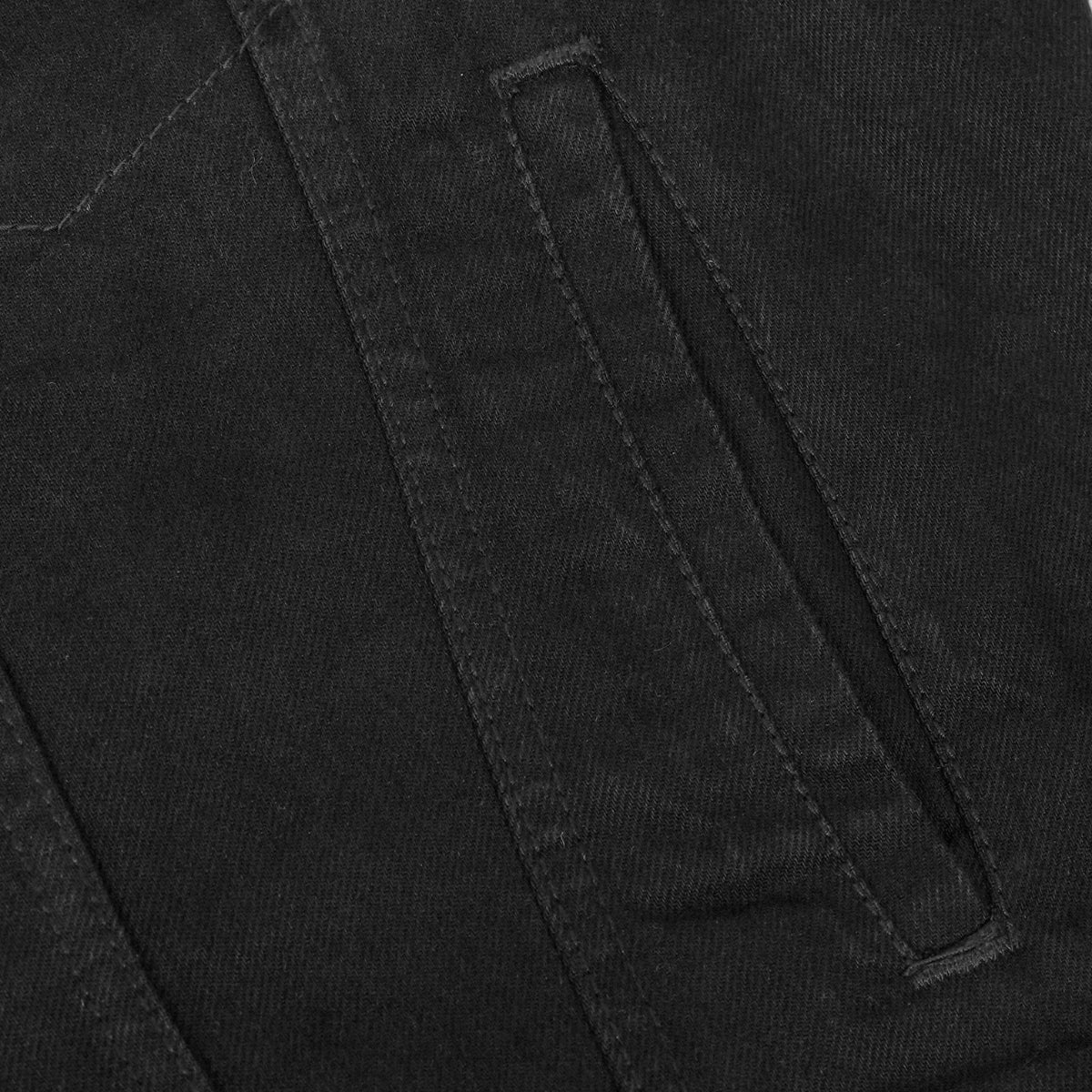DM970BK Snap Front Denim Vest- Black