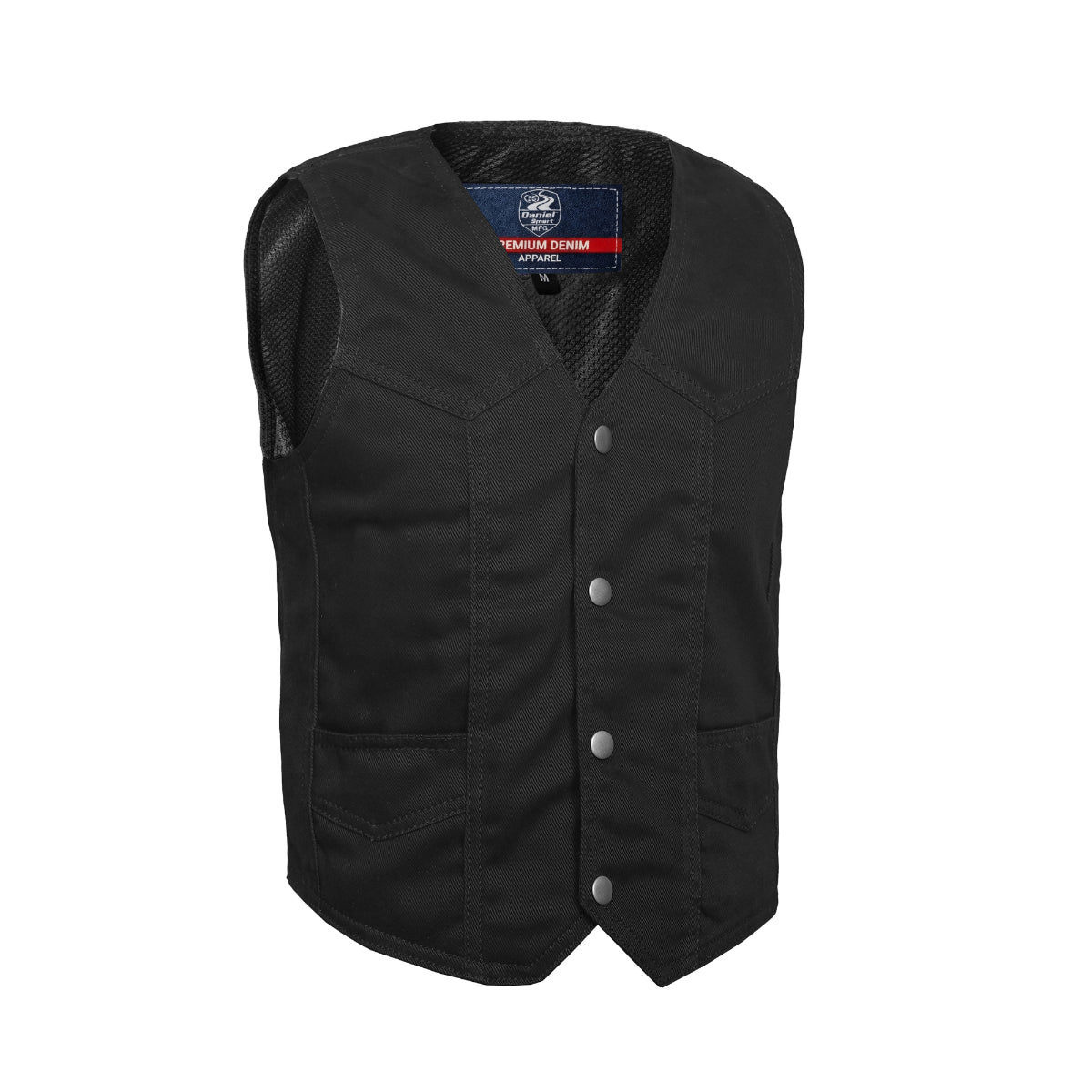 DM9725   Kid's Denim Plain Side Vest