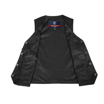 DM9725   Kid's Denim Plain Side Vest