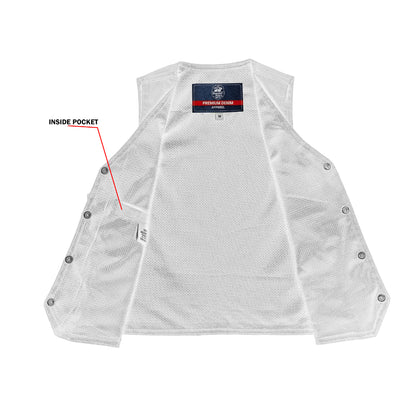 DM9725   Kid's Denim Plain Side Vest