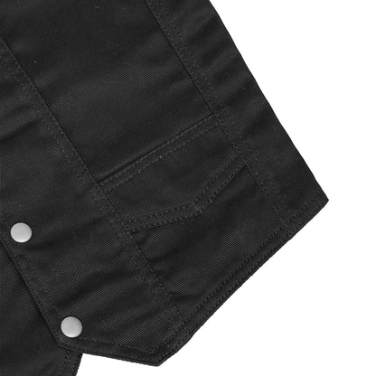 DM9725   Kid's Denim Plain Side Vest