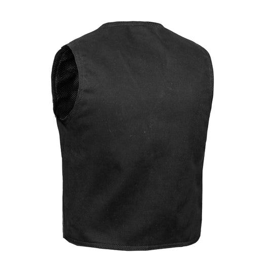 DM9725   Kid's Denim Plain Side Vest