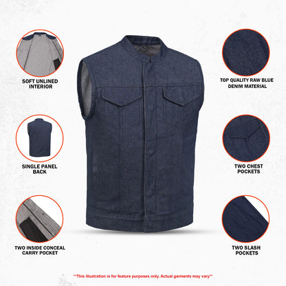 Chopper Men's Denim Motorcycle Vest