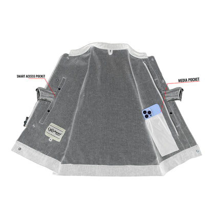 DM977 Men's Rough Rub-Off Raw Finish Denim Vest