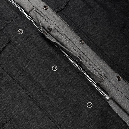 DM977 Men's Rough Rub-Off Raw Finish Denim Vest