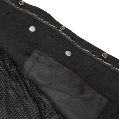 DM979BK Snap/Zipper Front Denim Vest- Black