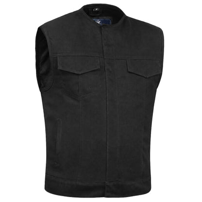DM981BK Mad Max Men's Denim Motorcycle Vest