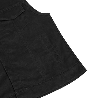 DM981BK Mad Max Men's Denim Motorcycle Vest