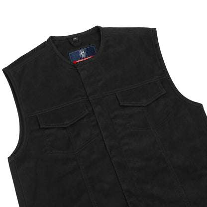 DM981BK Mad Max Men's Denim Motorcycle Vest