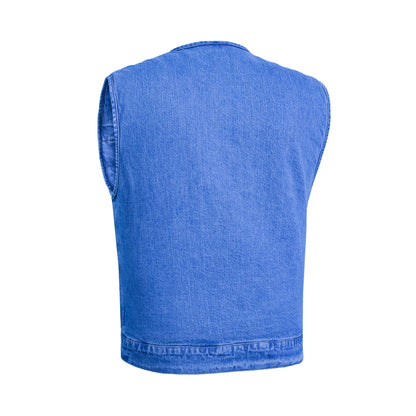 DM981BU Mad Max Men's Denim Motorcycle Vest