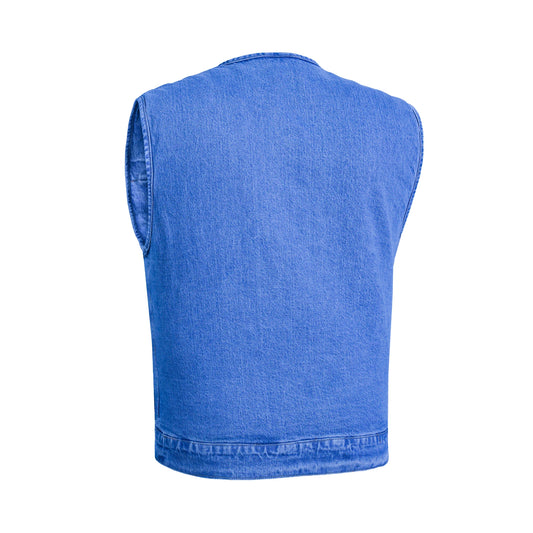 DM981BU Mad Max Men's Denim Motorcycle Vest