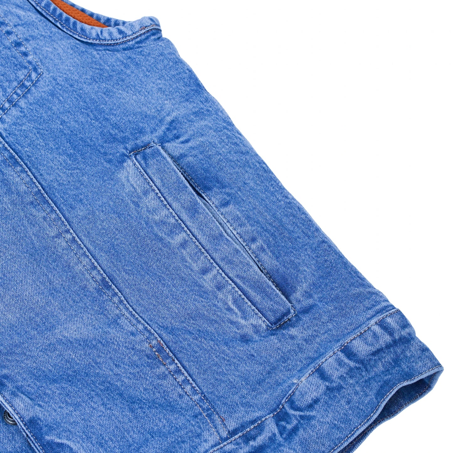 DM981BU Mad Max Men's Denim Motorcycle Vest