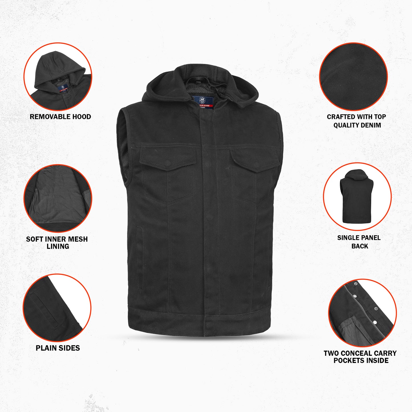 Diesel Men's Denim Motorcycle Vest