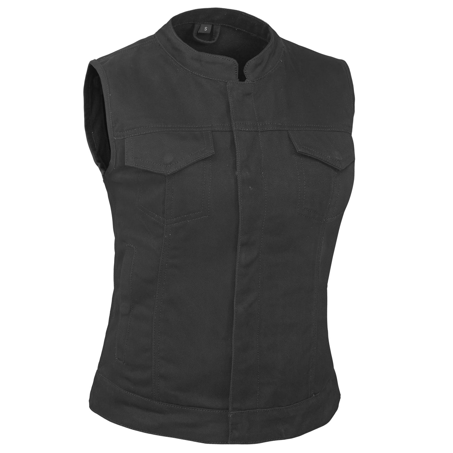 DM987 Women's Advance Black Construction Denim Vest