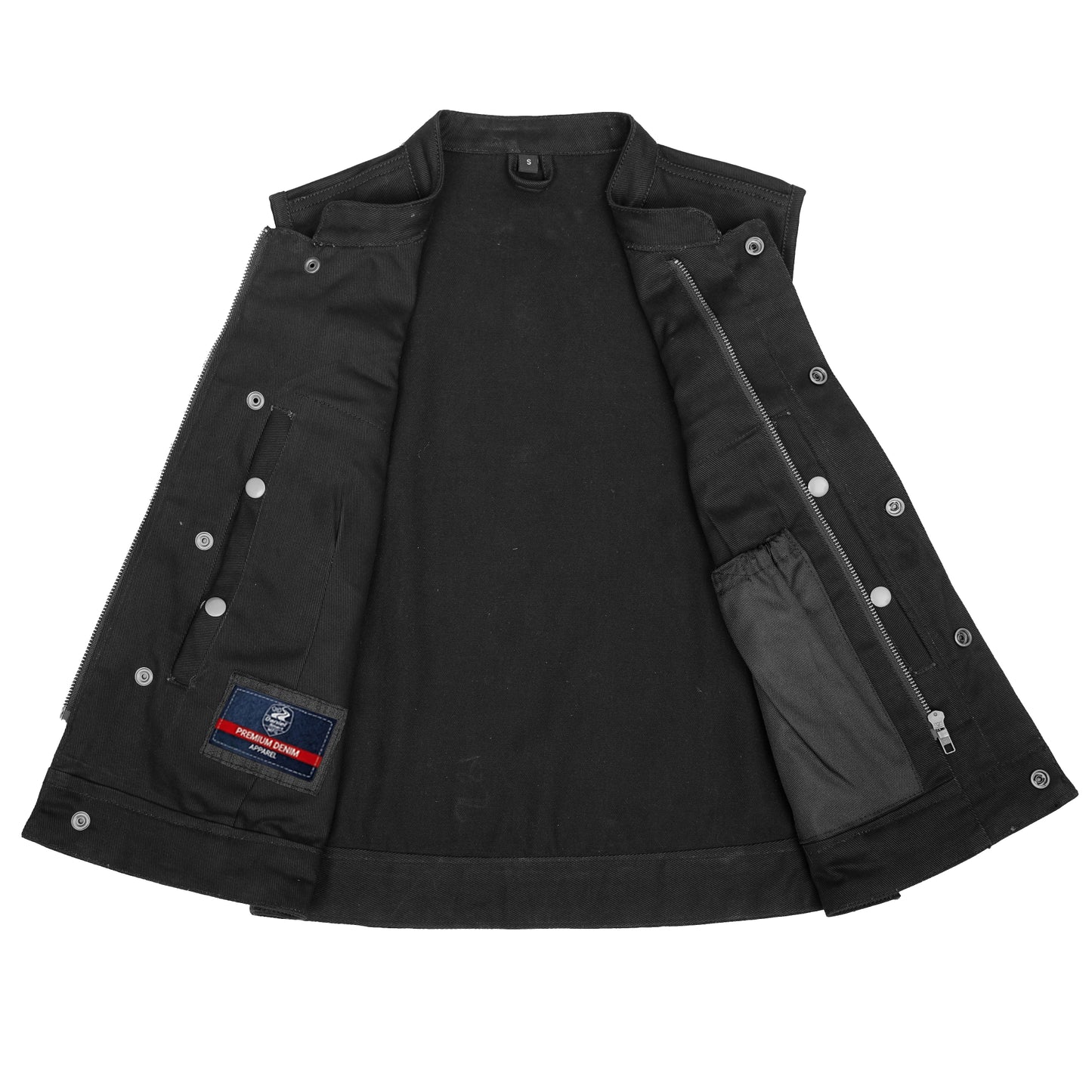 DM987 Women's Advance Black Construction Denim Vest