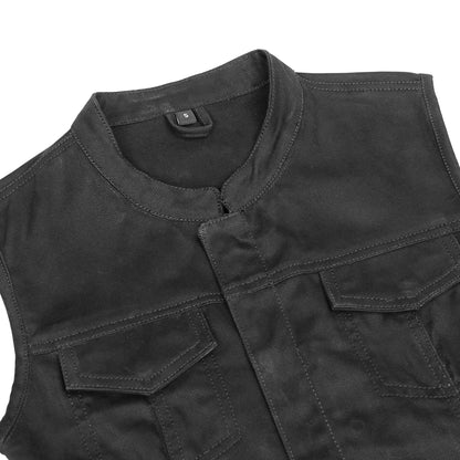 DM987 Women's Advance Black Construction Denim Vest
