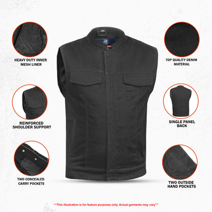 Axel Men's Denim Motorcycle Vest