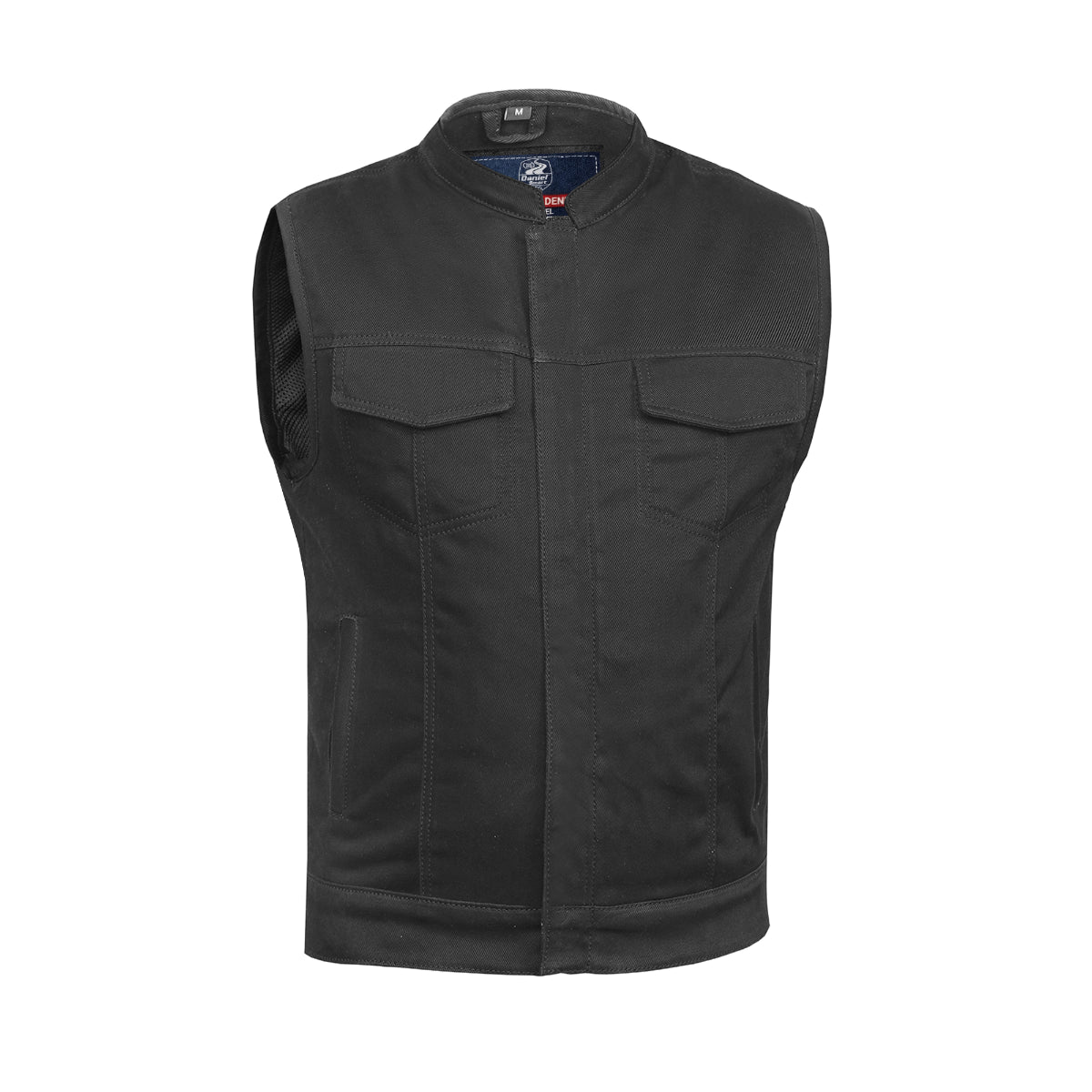 DM989BK Axel Men's Denim Motorcycle Vest