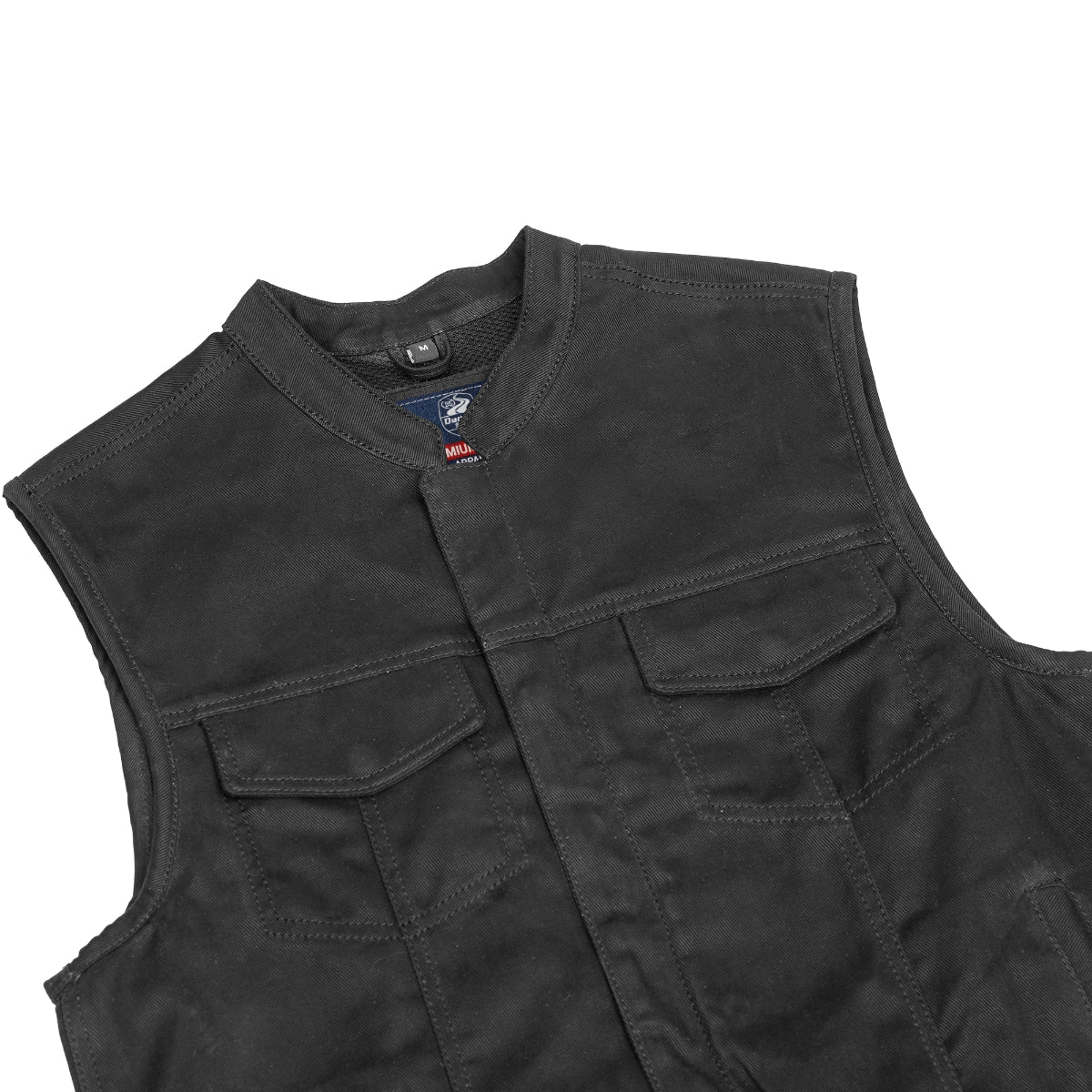 DM989BK Axel Men's Denim Motorcycle Vest