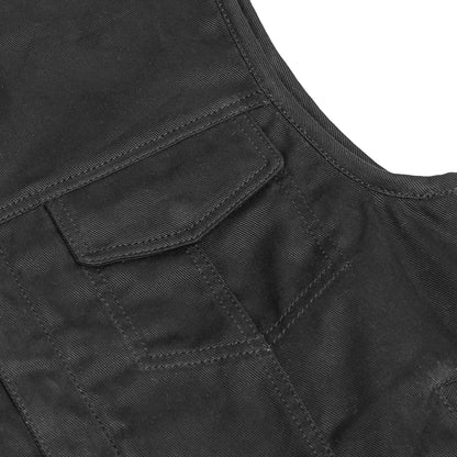 DM989BK Axel Men's Denim Motorcycle Vest