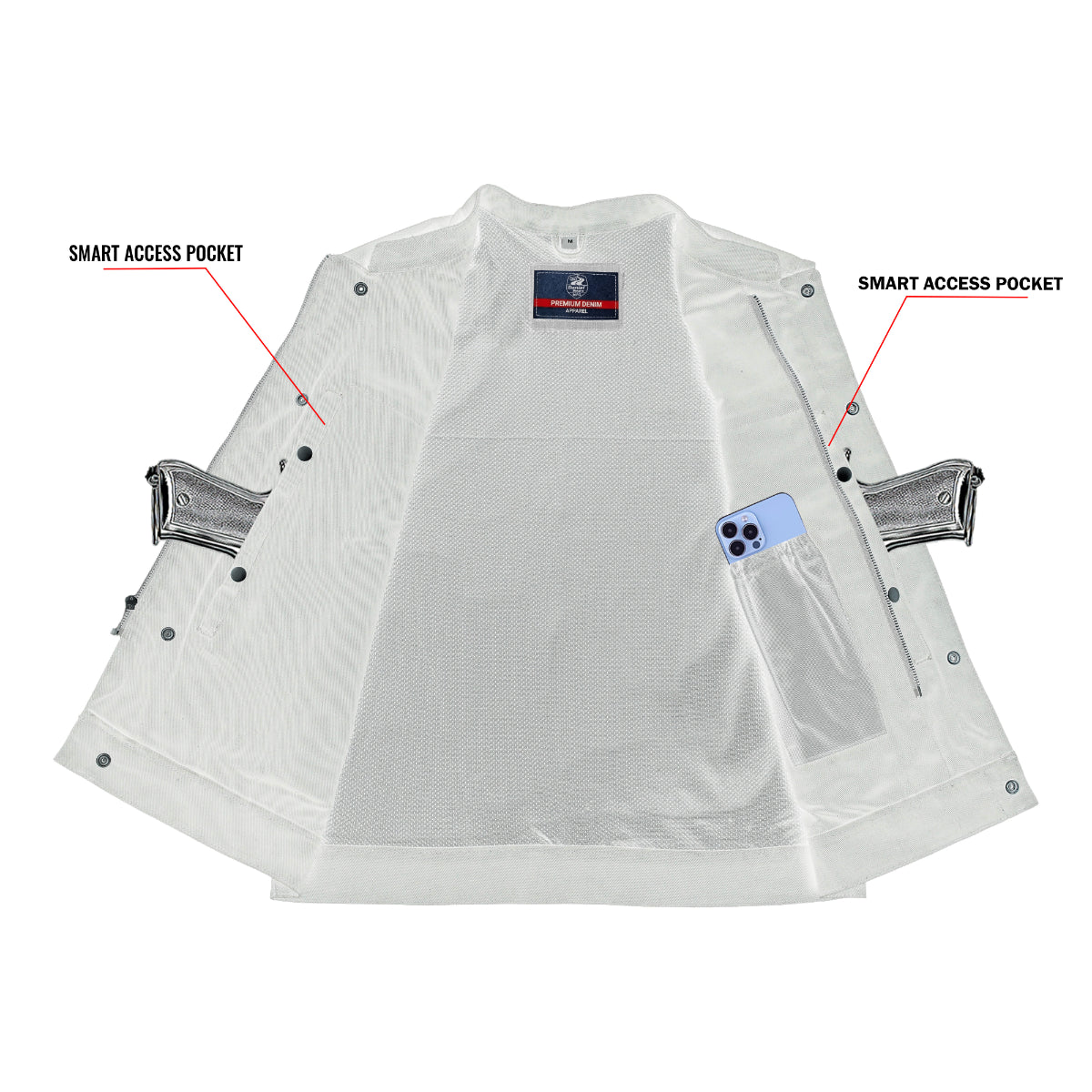 DM989BK Axel Men's Denim Motorcycle Vest