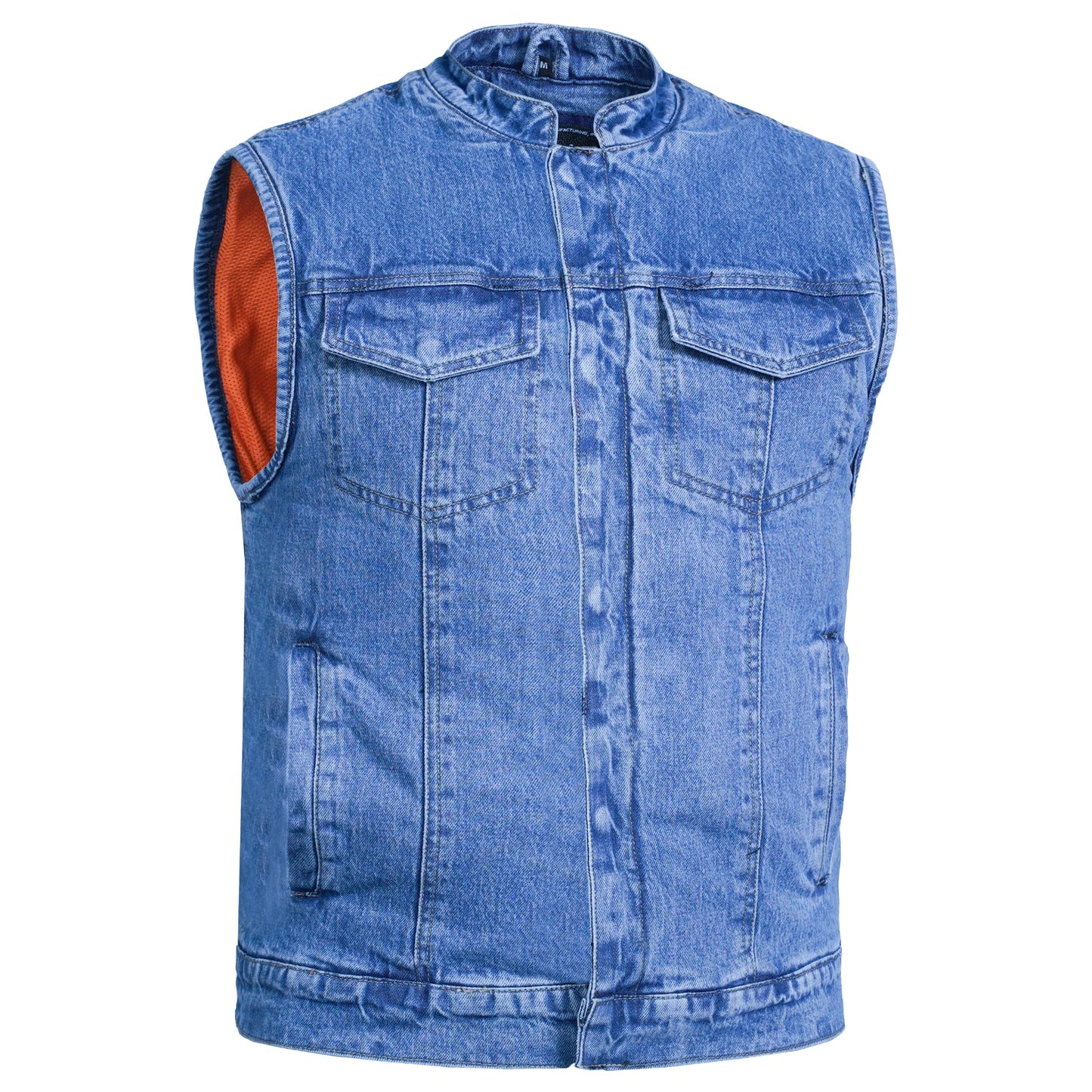 DM989BU Axel Men's Denim Motorcycle Vest