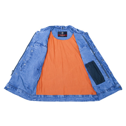 DM989BU Axel Men's Denim Motorcycle Vest