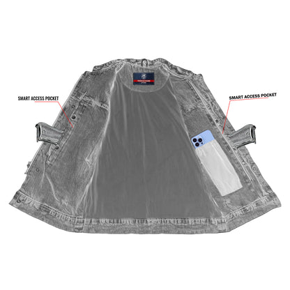 DM989BU Axel Men's Denim Motorcycle Vest
