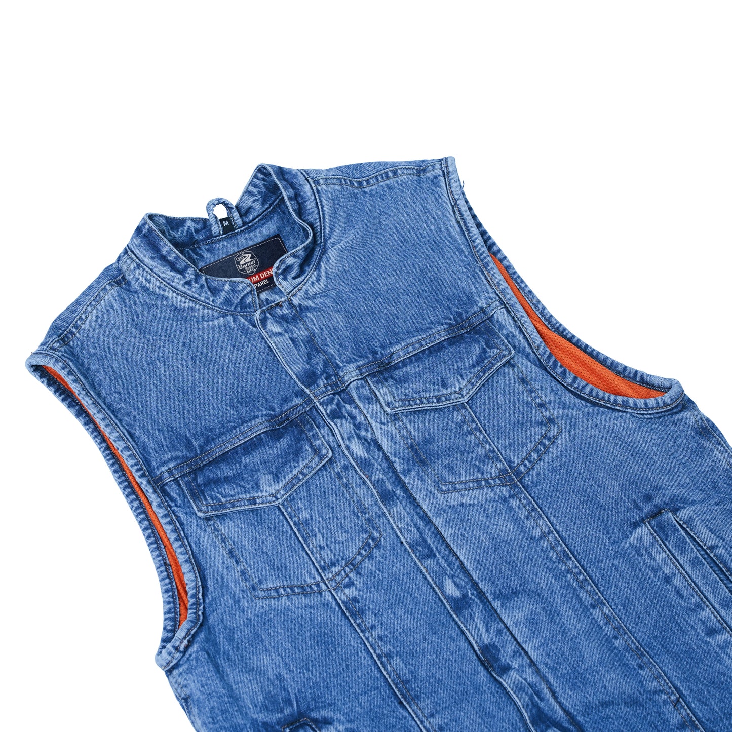 DM989BU Axel Men's Denim Motorcycle Vest