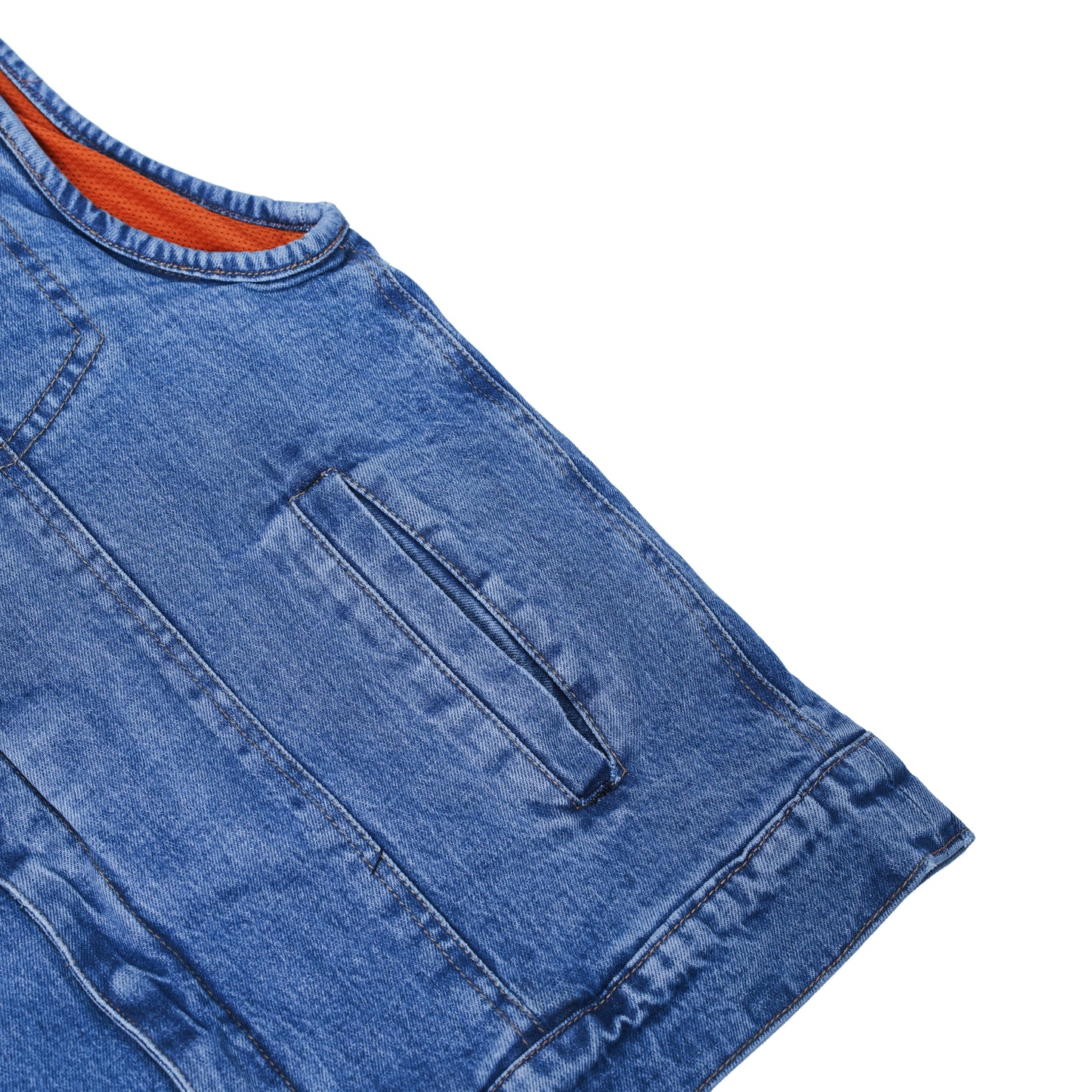 DM989BU Axel Men's Denim Motorcycle Vest
