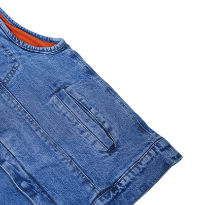 DM989BU Axel Men's Denim Motorcycle Vest