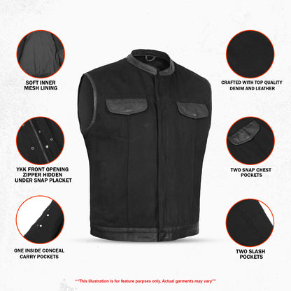 Havoc Men's Denim Motorcycle Vest
