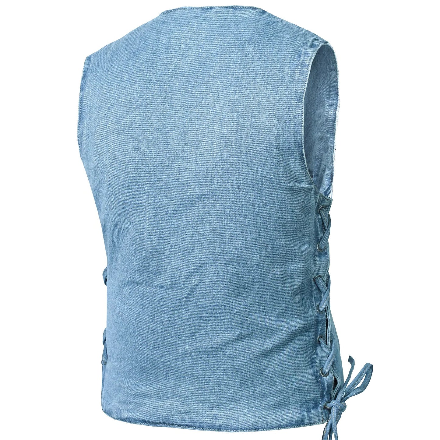 DM997 Women's Single Back Panel Concealed Carry Denim Vest - Blue