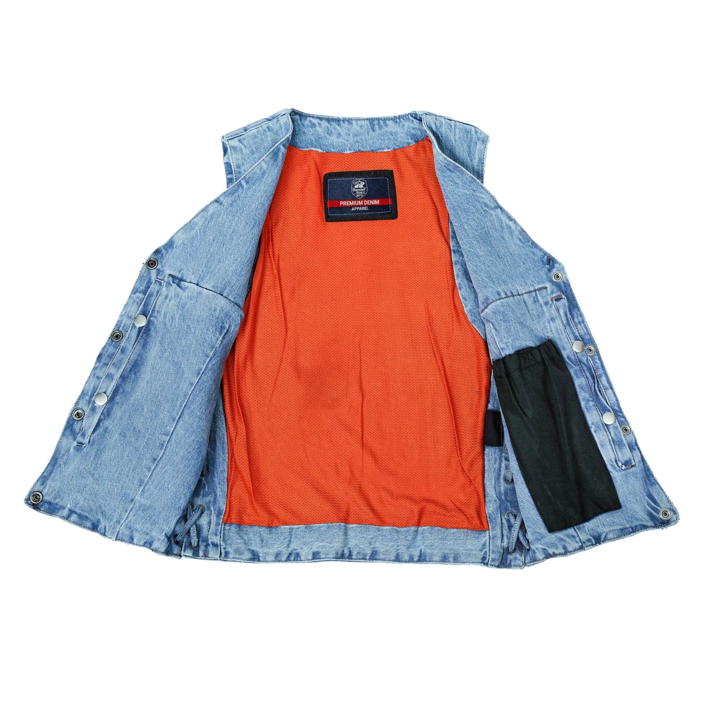 DM997 Women's Single Back Panel Concealed Carry Denim Vest - Blue
