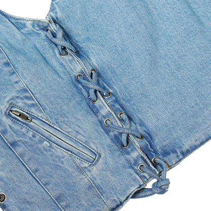 DM997 Women's Single Back Panel Concealed Carry Denim Vest - Blue