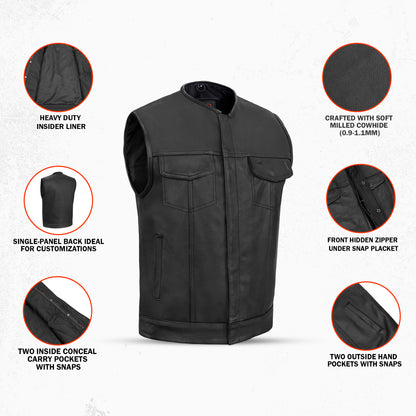 Trailson Men's Motorcycle Leather Vest