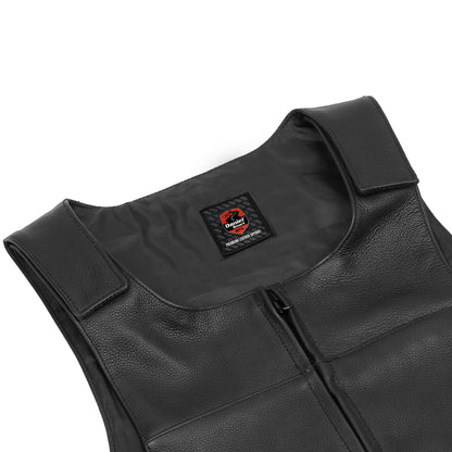 DS008 Axion - Men’s Leather Motorcycle Vest