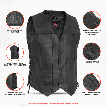 Stashon Men's Motorcycle Leather Vest