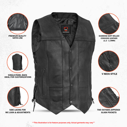 Stashon Men's Motorcycle Leather Vest