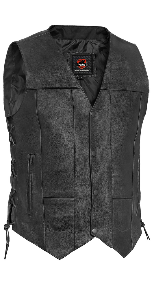 Stashon Men's Motorcycle Leather Vest
